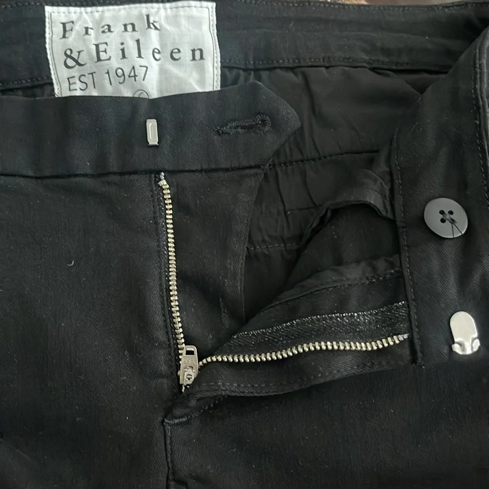 FRANK & EILEEN WICKLOW The Italian Chino ITALIAN PERFORMANCE TWILL in Black Sz 6 - Picture 10 of 17